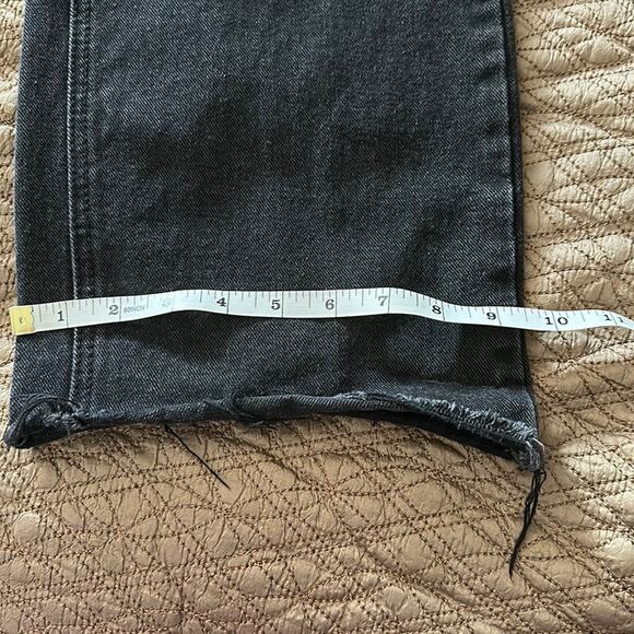 Pretty Little Thing | Black Jeans Frayed Hem Wide Leg Size US 2/ UK 6 - Picture 12 of 16